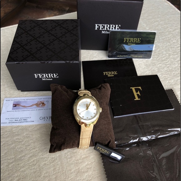 FERRE MILANO Swiss made women’s watch leather strap - Picture 8 of 16